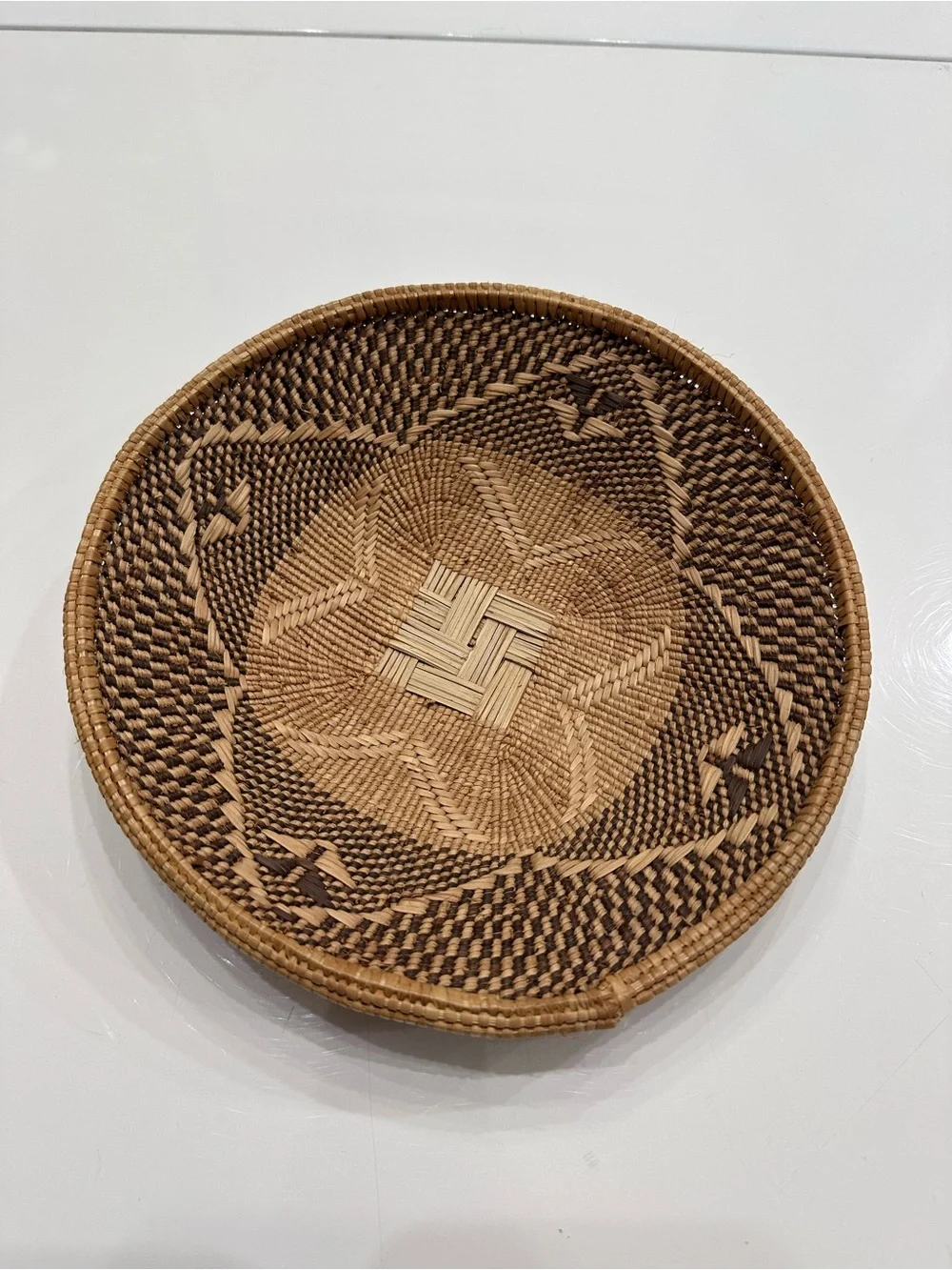 Vintage African Tonga Hand Woven Basket Bowl - 8